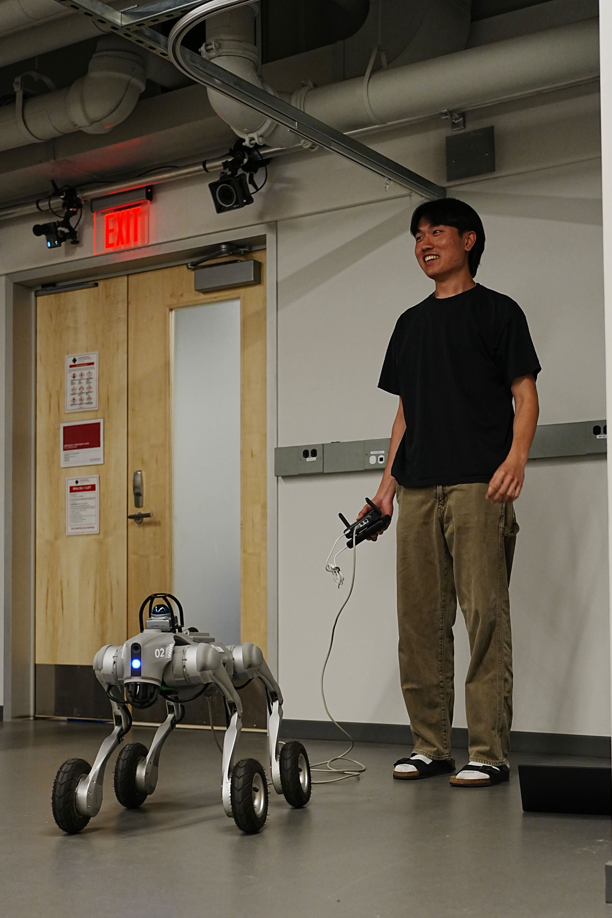 Whole-body Reinforcement Learning on a Wheeled Quadruped